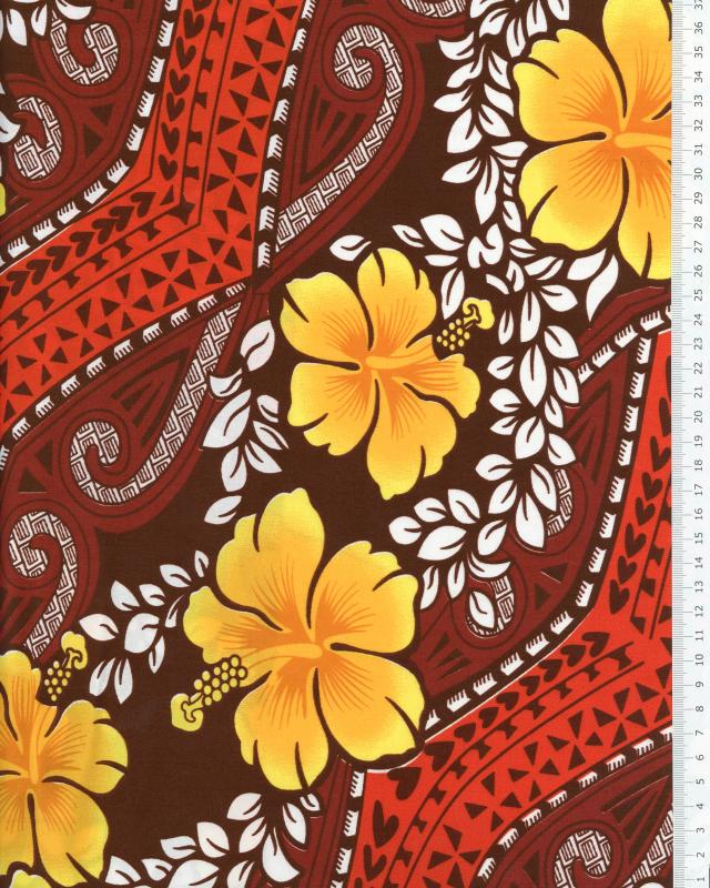 MIAMO Polynesian fabric Red - Tissushop